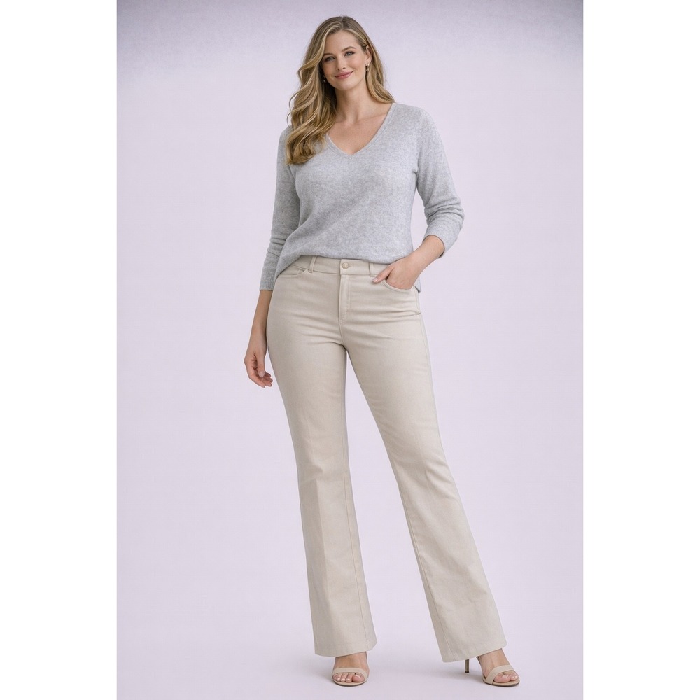 ILTM I Love Tyler Madison PullOn Pants Women M Beige Stretch Slim Career Comfort